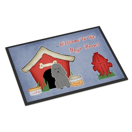 Carolines Treasures Dog House Collection Poodle Silver Indoor or Outdoor Mat, 24 x 0.25 x 36 in. BB2822JMAT